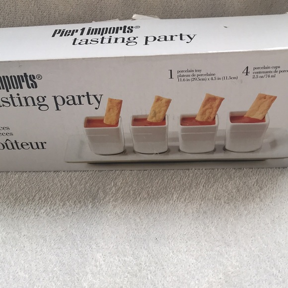 Pier 1 Dining Tasting Party 4 Porcelain Cups And Tray Pier Imports
